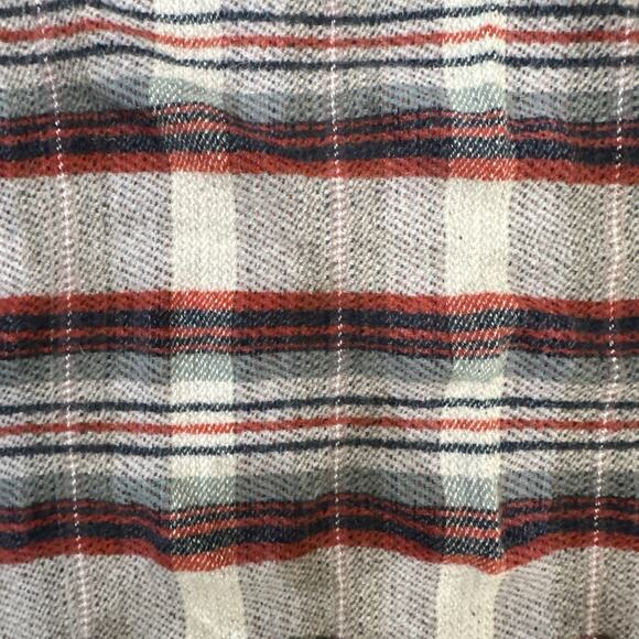 47X34 English Heritage 100% Wool Fringed Plaid Blanket Blue Red Gray Couch Throw - Picture 3 of 5
